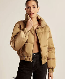 NWT ABERCROMBIE & FITCH A&F Womens Ultra Mini Puffer Jacket Coat Sz L