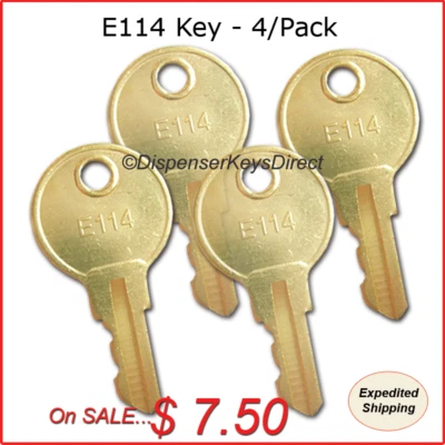 AMERICAN SPECIALTIES INC, (ASI) ASI - "E114" Key for Paper Towel, Toilet Tissue & Soap Dispensers - (4/pk.)