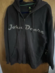 John Deere Hoodie Hooded Sweat Shirt General Purpose Brown XL Thick Warm Heavy  - Picture 1 of 10