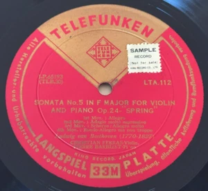 FERRAS BARBIZET Beethoven Brahms Violin Sonatas JAPAN Telefunken LTA112 ED1 NM - Picture 1 of 5