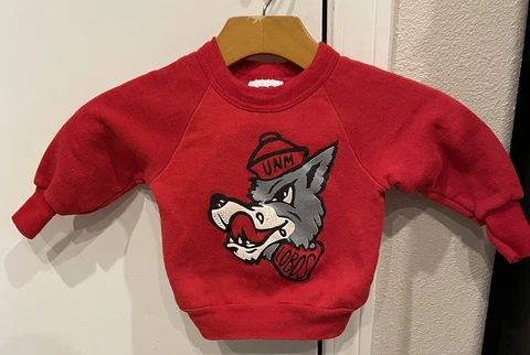 VTG 80s UNM Lobos New Mexico Sweatshirt Basketball Made In USA Infant 12 Months Cover