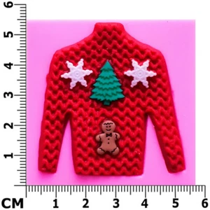 Christmas Ugly Sweater Jumper Tree Snowflake Silicone Mould by Fairie Blessings - Imagen 1 de 6