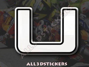 Adesivi Resinati Lettera U 3D Colore Bianco Dimensione 25mm - Picture 1 of 1