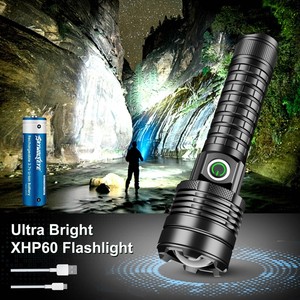 Super-Bright 1000000 Lumens LED Tactical Flashlight USB Rechargeable Work Light