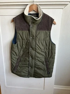 Prana Waylen Cord Steppweste Fleece Sherpa Kragen Grün Herren Small - Bild 1 von 9
