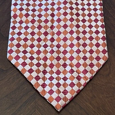 Corbata de cuello para hombre Aurelio Valentino naranja roja 100 % poliéster hecha a mano en China Foto 1 de 4