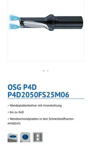 OSG Indexable drill P4D2050FS25M06 for Inserts XCMT06… NEW 1 pcs. - Picture 1 of 9