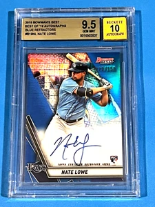 2019 Bowman’s Best Nate Lowe Best of '19 Auto BLUE Refractors /150 RC BGS 9.5/10 - Picture 1 of 2