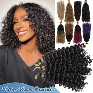Natural Water Wave Crochet Braids Black Deep Curly Hair Extensions As Real Human - Picture 1 of 52