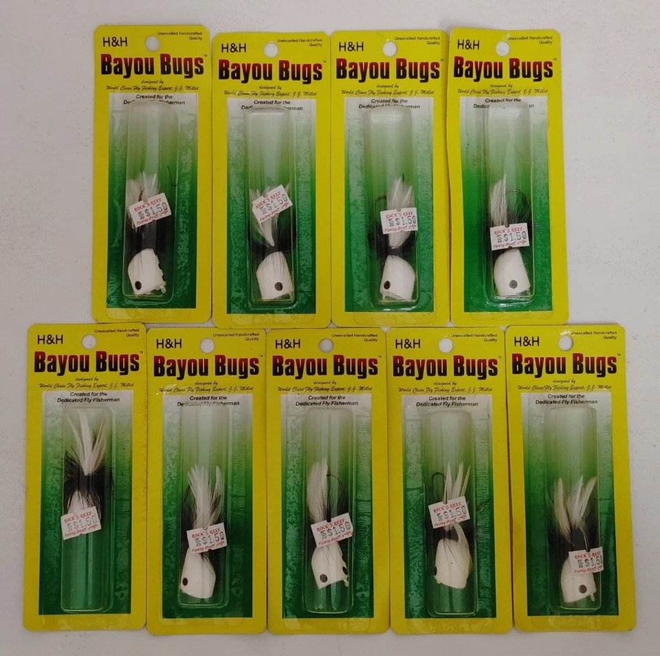 (9) Vintage H&H Bayou Bug Top Water Popper Fishing Lures Lot of 9 - Image 1 of 1