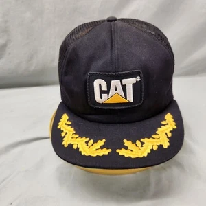 Vintage CAT Caterpillar Made in USA Tonkin Snapback Truckermütze Rührei Netz  - Bild 1 von 8