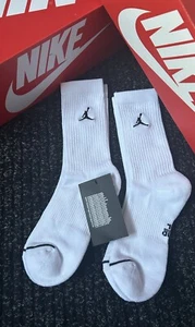 Nike Jordan Flight Jumpman Everyday White Cushioned Cotton Crew Socks Kid Junior - Picture 1 of 8