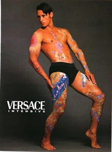1998 PRINT AD - VERSACE INTENSIVE UNDERWEAR FASHION CLOTHING AD - PAINTED MODEL - Picture 1 of 1