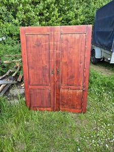2 alte Türe Schranktüre von antik Barock Schrank zusammen 111,5 cm x 147,5 cm - Bild 1 von 11