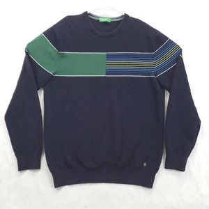 Suéter United Colors Of Benetton Hombre XL Azul Verde Tejido Manga Larga Cuello Redondo - Imagen 1 de 8