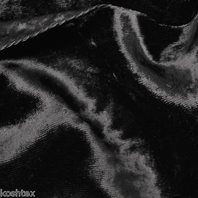 KOSHTEX Silky Black Rayon Velvet Fabric by the Yard Pre Washed