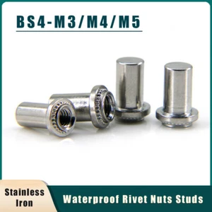 BS4-M3/M4/M5 Stainless Iron Rivet Nut Stud Waterproof Seal Pressure Riveting Nut - Picture 1 of 15