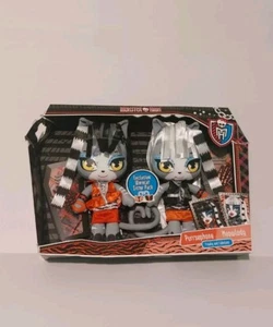 Monster High Plush Dolls Purrsephone & Meowlody Werecat Twins Just Play Mattel - Picture 1 of 16