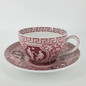 Spode Archive Collection GREEK Jumbo Cup and Saucer Cranberry Red READ - Picture 1 of 16