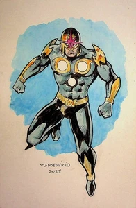 NOVA - Mars Servicio SIGNED Hand-Painted Convention Marvel Comics Art - Picture 1 of 2