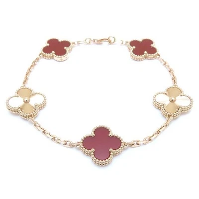 Van Cleef & Arpels Vintage Alhambra 18K Armband Karneol Guilloche /294038 - Bild 1 von 4