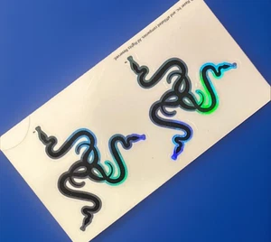 Razer Black/White Reflective Holographic Snake Logo Sticker Sheet Decal OEM - Picture 1 of 2