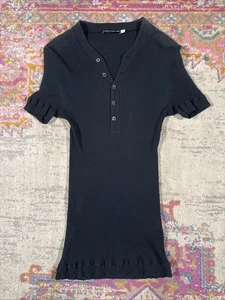 Dolce And Gabbana Women’s Ribbed Black Top Size 52 Designer Fashion  - Picture 1 of 9