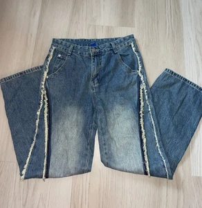 Aelfric Eden Herren Fransen Baggy Jeans Washed Gr. 29  - Bild 1 von 10