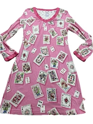 Nick & Nora Cotton Knit Nightgown Size S Playing Cards Long Sleeve V Neck - Image 1 of 4