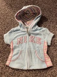Vintage Nike Size 12 Month Baby Blue Pink Terry Cloth RARE - Picture 1 of 6