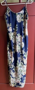 NWT Natori Blue Green Floral Multicolor Nightgown Satin Long Slip Dress Size M - Picture 1 of 7