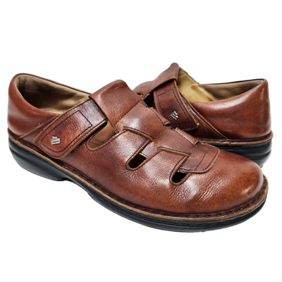 Sandalias de pescador FINN Comfort talla 41/10,5 cuero marrón con tiras EE. UU. Foto 1 de 4