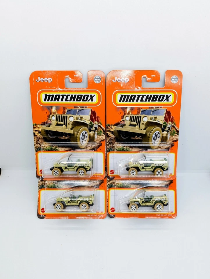 Matchbox 1948 Willys Jeep 50/100 Tan Camouflage Lot of 4 - Image 1 of 1