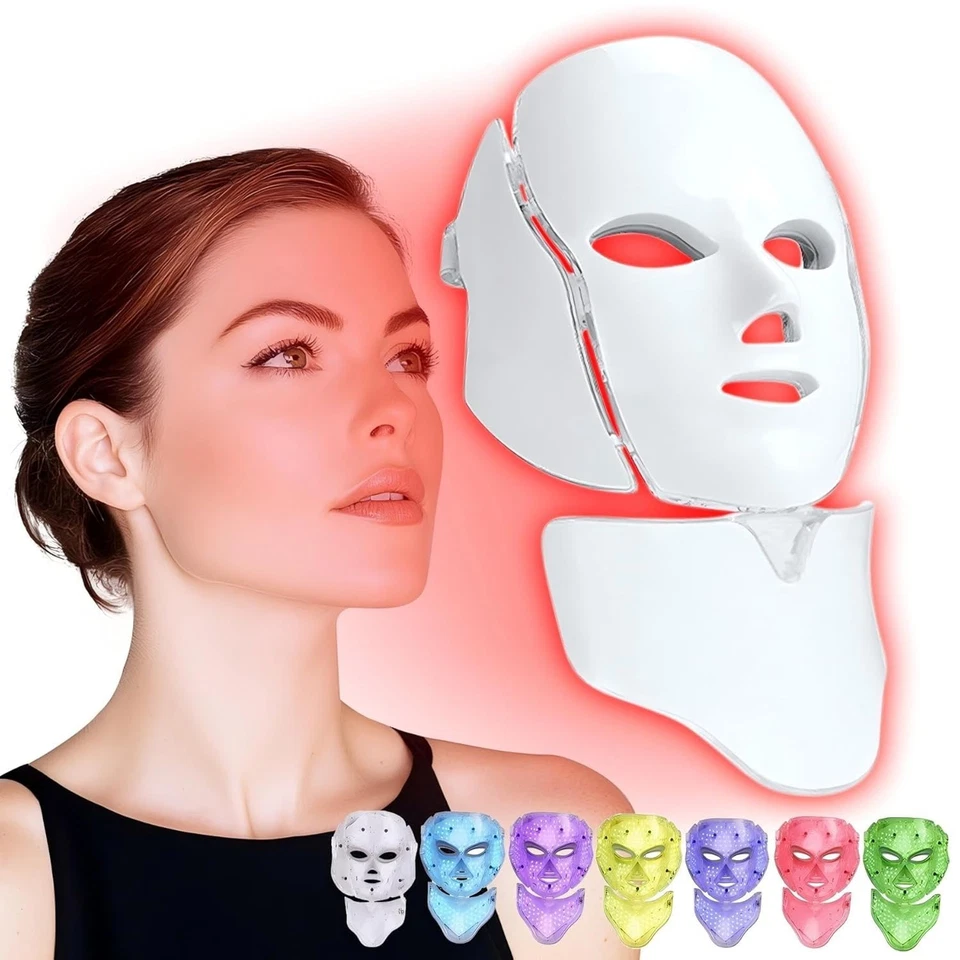 FOLOKE Mascarilla Terapia de Luz Roja para Rostro y Cuello, Terapia de Luz Facial LED Foto 1 de 4