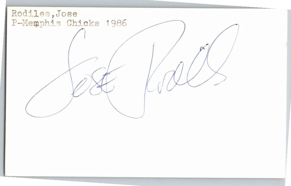 1980's -Jose Rodiles- Signed/Autograph/Auto Index Card Houston Astros MLB - Image 1 of 1