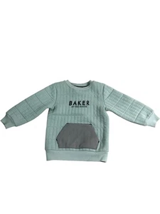 BAKER BY TED BAKER Jungen Stepppullover Grün Baumwolle Rundhals Größe 10 Jahre - Bild 1 von 2