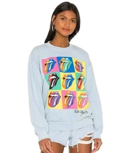 Neu mit Etikett Madeworn Rolling Stones 89 Pullover Sweatshirt mit Rundhalsausschnitt mehrfarbig XS blau - Bild 1 von 7