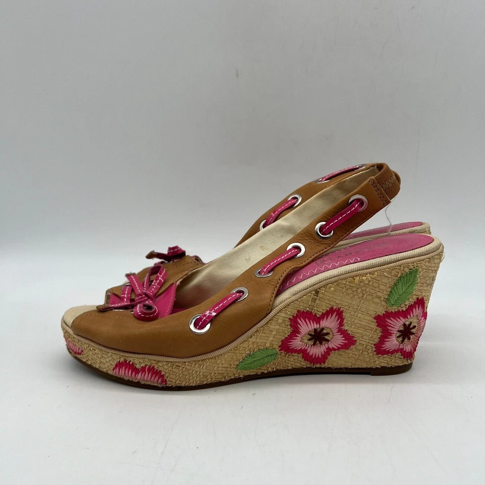 Tacones de cuña Sperry Top-Sider CH72 para mujer color rosa tostado floral talla 7 Foto 1 de 4