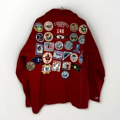 BSA Red Wool Jacket Men's Size 46 with Patches CR-111 - Image 1 of 4