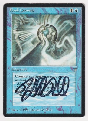 Signed Flash Counter MP Legends English Artist Harold Arthur McNeill MTG Magic! - Image 1 of 2