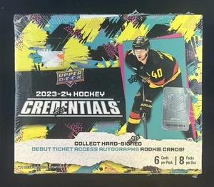 2023/24 Credenciales de cubierta superior Hockey Caja de hobby sellada de fábrica - Imagen 1 de 2