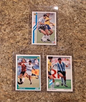 (3) Диего Симеоне 1991-92 счет дебютант карта RC 1993 1994 Upper Deck FIFA Cup - Изображение 1 из 4