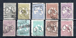 Australia 1915-28 Official OS puncture issues between SG O43 and O49 mainly CDS - Picture 1 of 1