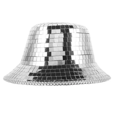 Jojofuny Espejo Disco Cubo Sombrero para Mujer Reflectante Vaquera Sombrero para Festiva... Foto 1 de 4