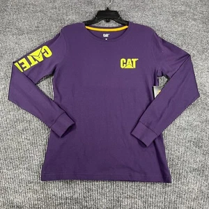 Caterpillar CAT Shirt Womens Medium Purple Long Sleeve Crew Trademark Tee New - Picture 1 of 16