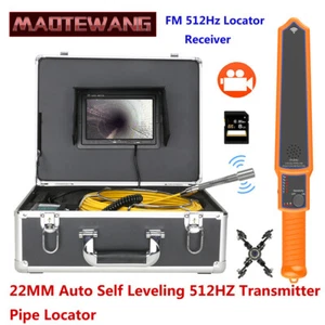 Telecamera ispezione tubi fognari DVR 7" con localizzatore tubi autolivellante 512HZ - Foto 1 di 15