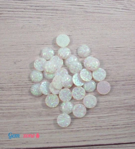 6MM Round White Opal Cabochons Loose Cab Gemstone Findings 10 pcs Jewelry Making - Picture 1 of 4