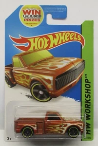 2014 HOT WHEELS CUSTOM 1969 CHEVY PICKUP ORANGE HW WORKSHOP 217 / 250 - Picture 1 of 2