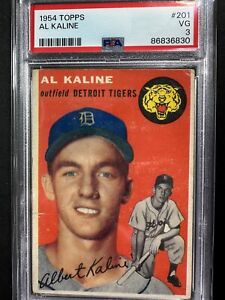 1954 Topps Baseball Al Kaline Rookie #201 Detroit Tigers HOF PSA 3 VG