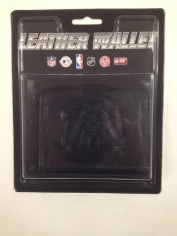 Auburn Tigers Black Tri-Fold Leather Wallet Cover